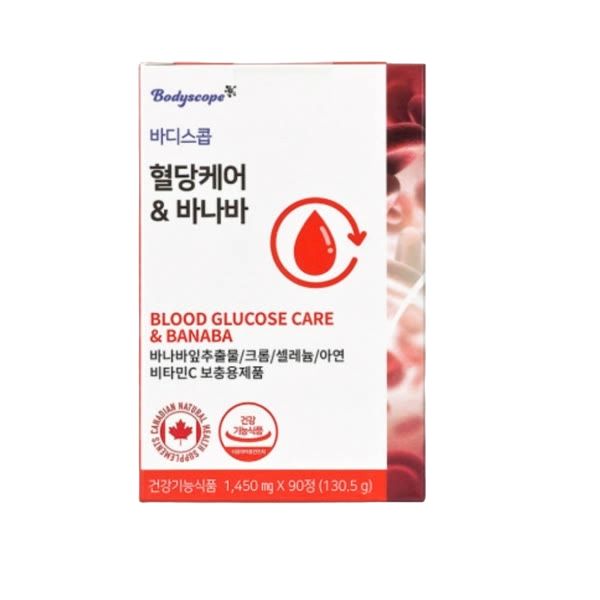 <b>바디스콥</b> 혈당 케어 바나바 90정 1박스 3개월