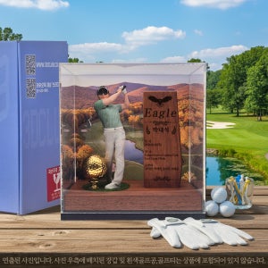 3D골프피규어 선물세트 정년 퇴직 공로 환갑 개업선물 상패 기념패 15cm피규어