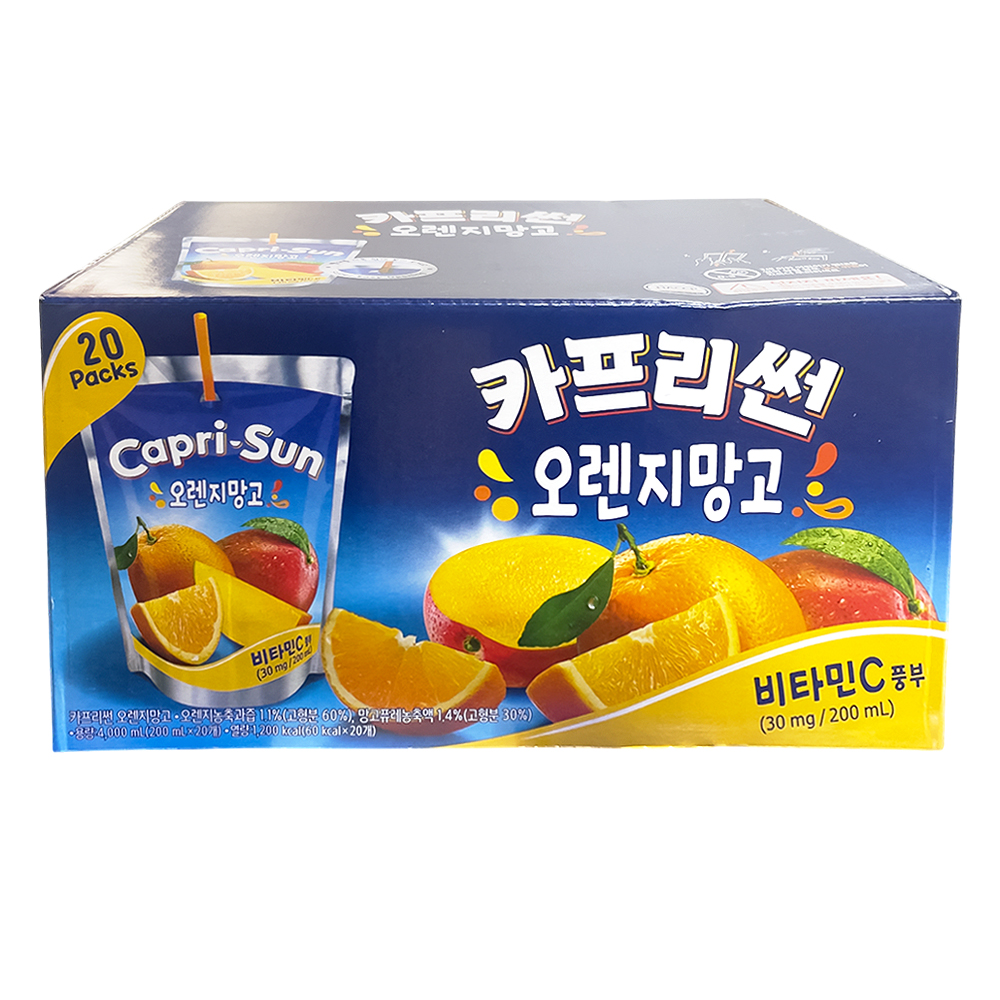 카프리썬 천연과즙 무색소 음료 오렌지망고