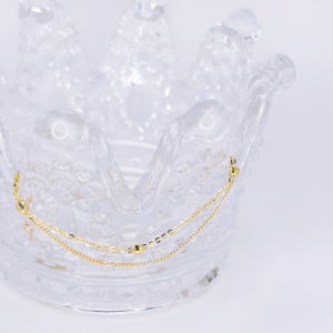 [실중량페이백] 브리예뜨 14k 컷팅볼 민줄 두줄 체인팔찌 레이어드 포인트 금팔찌 데일리