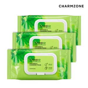 참존 징코 수딩 앤 클렌징 티슈 353g 미세먼지 선크림세정 70매, 3개