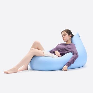 NEW 폴리몰리 LT201 미디 1인용 스판 빈백 소파 원룸 좌식 의자 쿠션 클라우드 블루