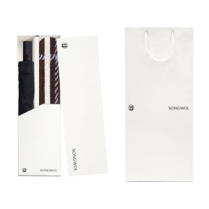 송월우산 2단완벽 체크 코마사 타올 단체 기념 선물세트 2p