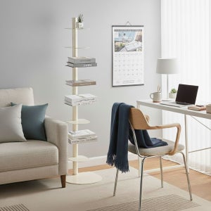 밀라노 회전형 북선반 B타입 북타워 거실 서재 카페 인테리어 책 진열선반