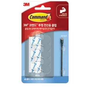 3M 코맨드17017 투명전선용클립 벽걸이4 테이프5