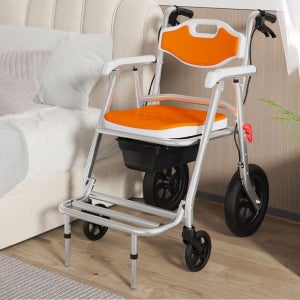 프리미엄 이동식 변기 환자용 좌변기 요강 노인 휴대용 접이식 간이 화장실 큰 바퀴형