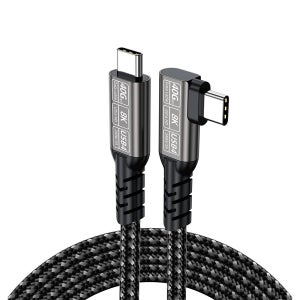 YT-USB4 USB4 C TO C 꺽임형 케이블 40Gbps 240W 0.5m, 1개