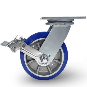 중량 고중량 GF100(4인치) 우레탄 고하중 산업용 바퀴 캐스터 100mm 회전브레이크