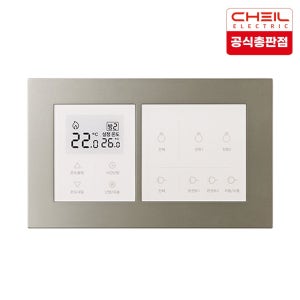 제일전기 하네스 네트워크 대기2회로 + 조명2회로+온도조절기(우타입) 힐스테이트 스위치