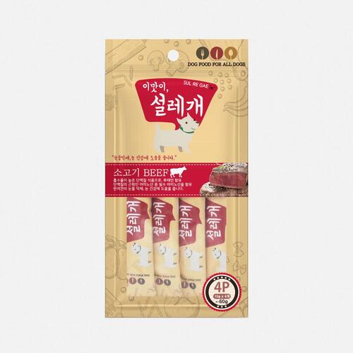 헬로도기 참좋은간식 설레개 강아지 츄르 소고기, 15g, 4개