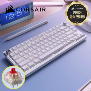 [국내정발] 커세어 K65 PLUS 무선키보드 MAC 화이트 영문, 적축