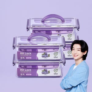 에코센스 히트락 올트라이탄 밀폐용기 대형 핸들형 직사각 2.1L, 4개