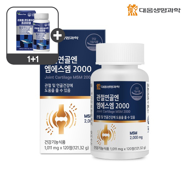 1+1 대웅 관절연골엔 엠에스엠 MSM 120정+ <b>네이처</b>프리 리포좀 콘드로이친 120정