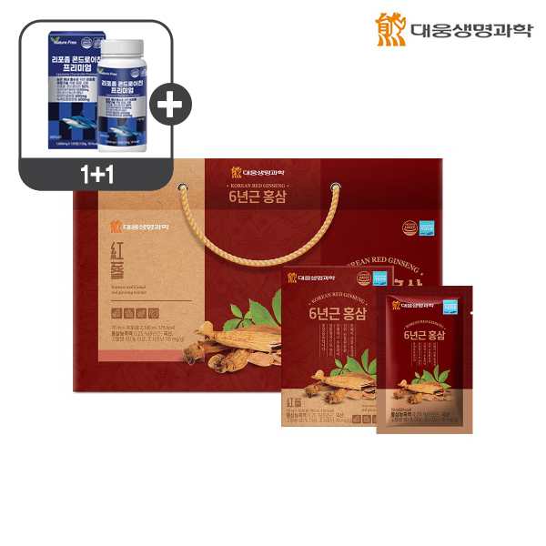 1+1 대웅 6년근 홍삼(30포) + <b>네이처</b>프리 리포좀 콘드로이친 120정