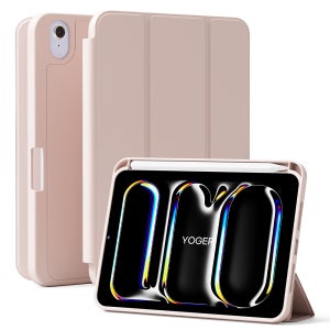 애플펜슬 수납 스마트 커버 거치대 실리콘 케이스 베이비핑크, 아이패드 미니(A17 Pro 모델) 7세대 21cm(8.3인치)