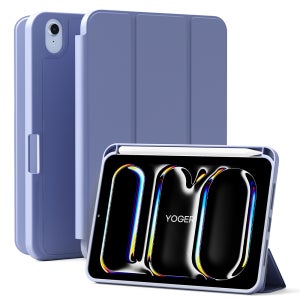 애플펜슬 수납 스마트 커버 거치대 실리콘 케이스 퍼플, 아이패드 미니(A17 Pro 모델) 7세대 21cm(8.3인치)