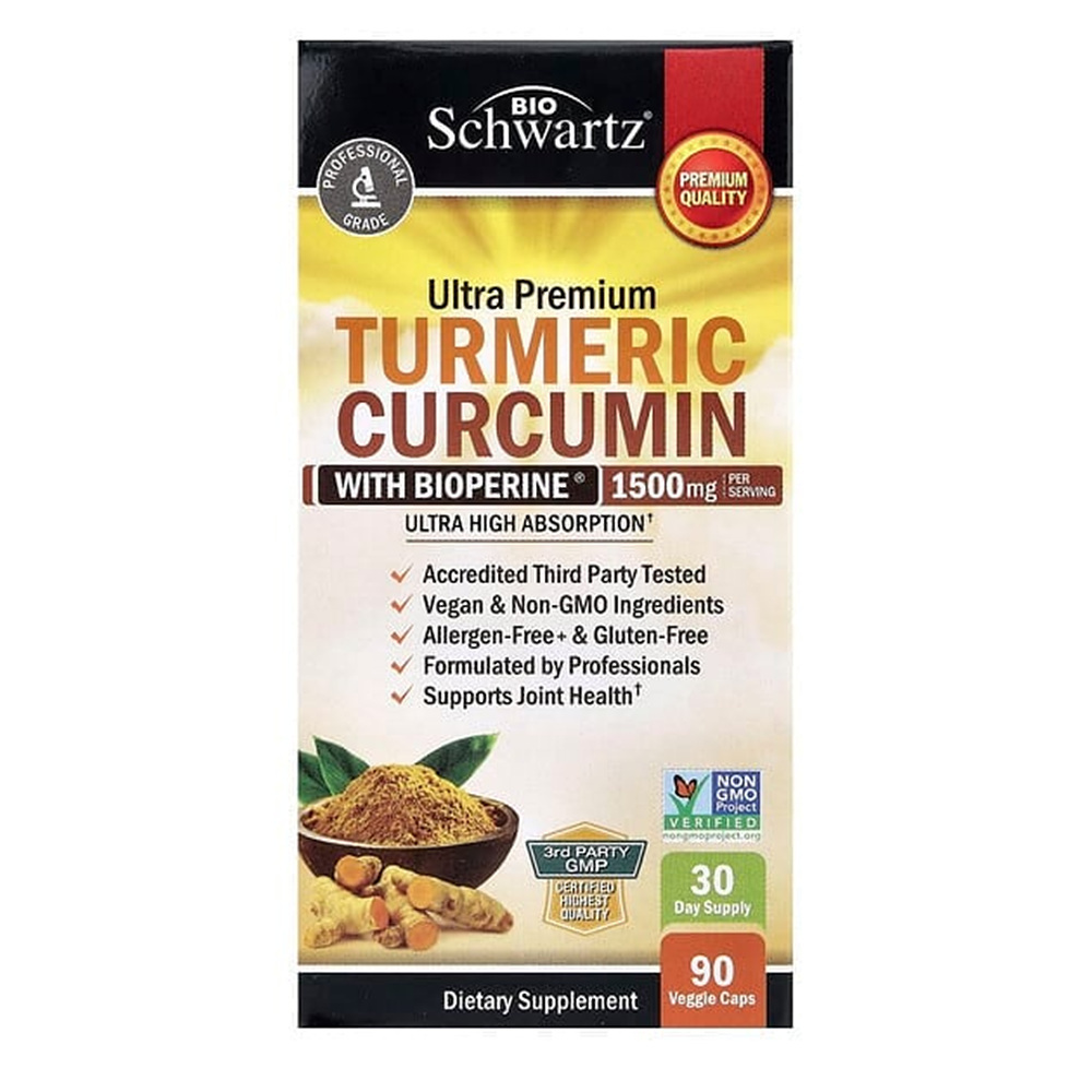 바이오슈와르츠 <b>터메릭</b> <b>커큐민</b> 위드 바이오페린 BioSchwartz Ultra Turmeric Curcumin Bioperine 90정