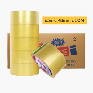 박스테이프 국산 65mic 중포장 48mm X 50M 투명 OPP 라바, 20개