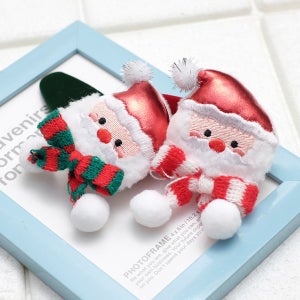 산타 여아 똑딱핀 크리스마스 아동 헤어핀 유아 머리핀