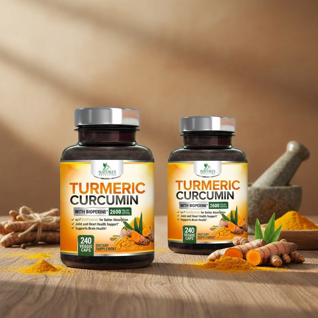 네이쳐스 뉴트리션 <b>터메릭 커큐민</b> 강황 2600mg 240캡슐 x 2병