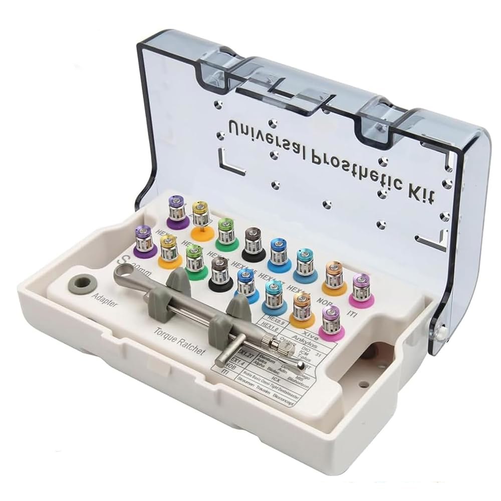 조절 가능한 토크 래칫 10-70Ncm 오토클레이브 가능한 치과용 <b>임플란트</b> 토크 렌치 키트 16개 팩 치과용 <b>임플란트</b> 드라이버 키트 Square color