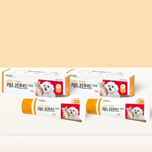 [반려동물 치약] 동국제약 캐니덴트 닭고기향 100g, 2개 입냄새 치석 구취제거 바르는 고양이 치약 양치