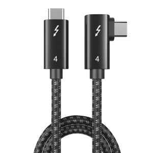 스텔라 썬더볼트4 100W PD 8K 40Gbps C to C 초고속 충전 데이터 직각 케이블 사이드 Type 1m
