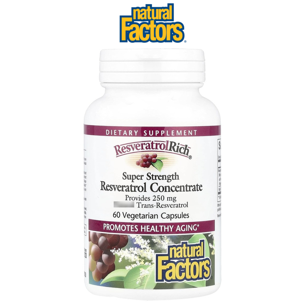 <b>레스베라트롤리치</b> 레스베라트롤 콘센트레이트 슈퍼스트렝스 60베지캡슐 네추럴팩터스