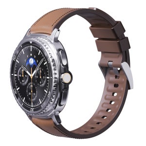갤럭시 워치 스트랩 가죽 하이브리드 클래식 시계줄 밴드 줄 갤럭시워치8, 라이트브라운