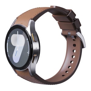 갤럭시 워치 스트랩 가죽 하이브리드 클래식 시계줄 밴드 줄 갤럭시워치 7 6 5 4, 라이트브라운