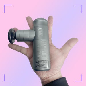 알루미늄 2400mAh 빼다 휴대용 슈퍼 미니 마사지건 무선 진동 안마기 실버