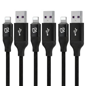 언박싱 브랙스 패브릭 USB to 라이트닝 8핀 충전 케이블 3m, 3개