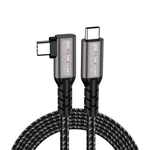 USB4 2.0 C타입 꺾임 케이블 고속충전 PD CTOC 미러링 16K 1m, 1개