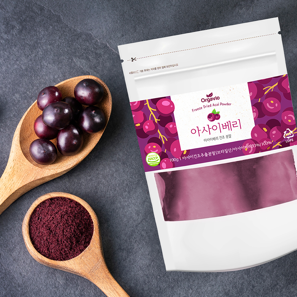 <b>아사이베리</b> 분말 100g 동결건조 가루 파우더