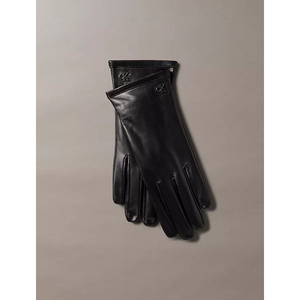 CALVIN KLEIN 여성 모노그램 가죽 장갑 LX000026 001 Black