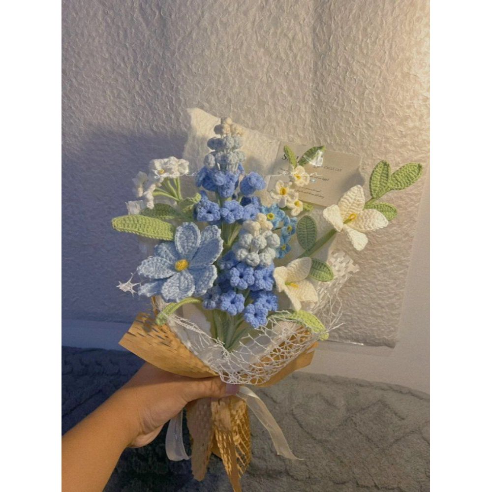 나만의 꽃다발 만들기 부케 레트로 장미 diy 뜨개질 자형 엄마 교사 초록색 화훼 키트