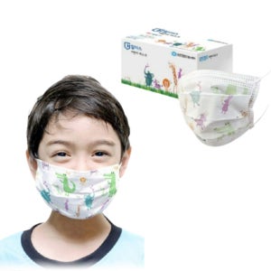 유한킴벌리 국산 소형 동물 캐릭터 어린이 마스크 36매 2박스 총72매