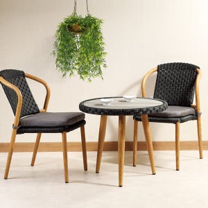 하이퍼스 HFC-4825 밀키 라탄의자 카페 야외 테라스 디자인 의자