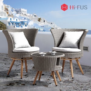 하이퍼스 HFC-4818 스위블 라탄의자 카페 야외 테라스 디자인 의자