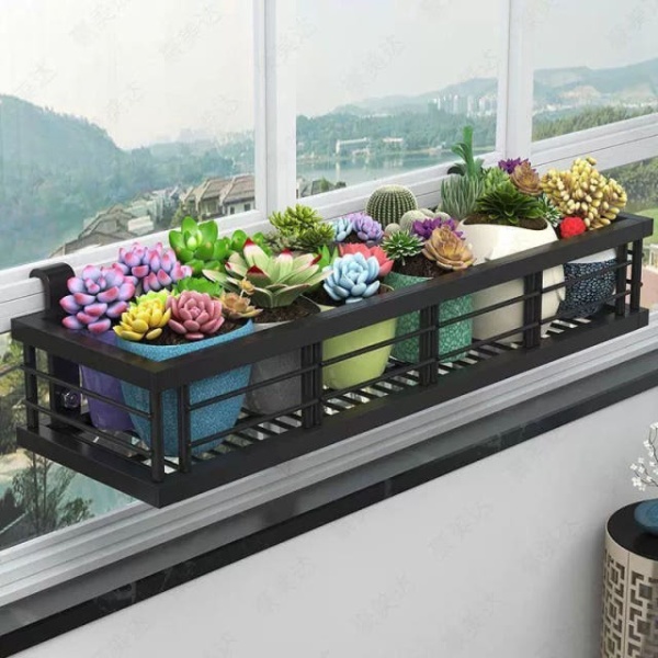 튼튼한 난간 화분걸이 창틀 발코니 창문 화분 정리대 50x20x12 2CM 후크