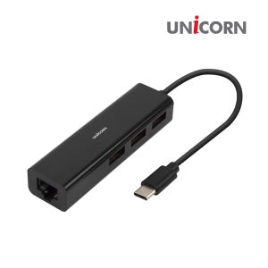 유니콘 TH-200N C타입 유선랜카드 USB 3포트 허브