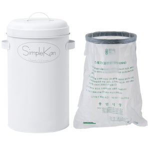 심플캔 종량제 봉투 10리터 20리터 쓰레기통 인테리어 휴지통 냄새차단 20L, 화이트