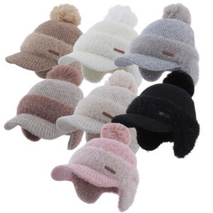 7컬러 앤클래식 귀달이 니트캡 겨울 방울 털모자 귀달린 방한 군밤모자