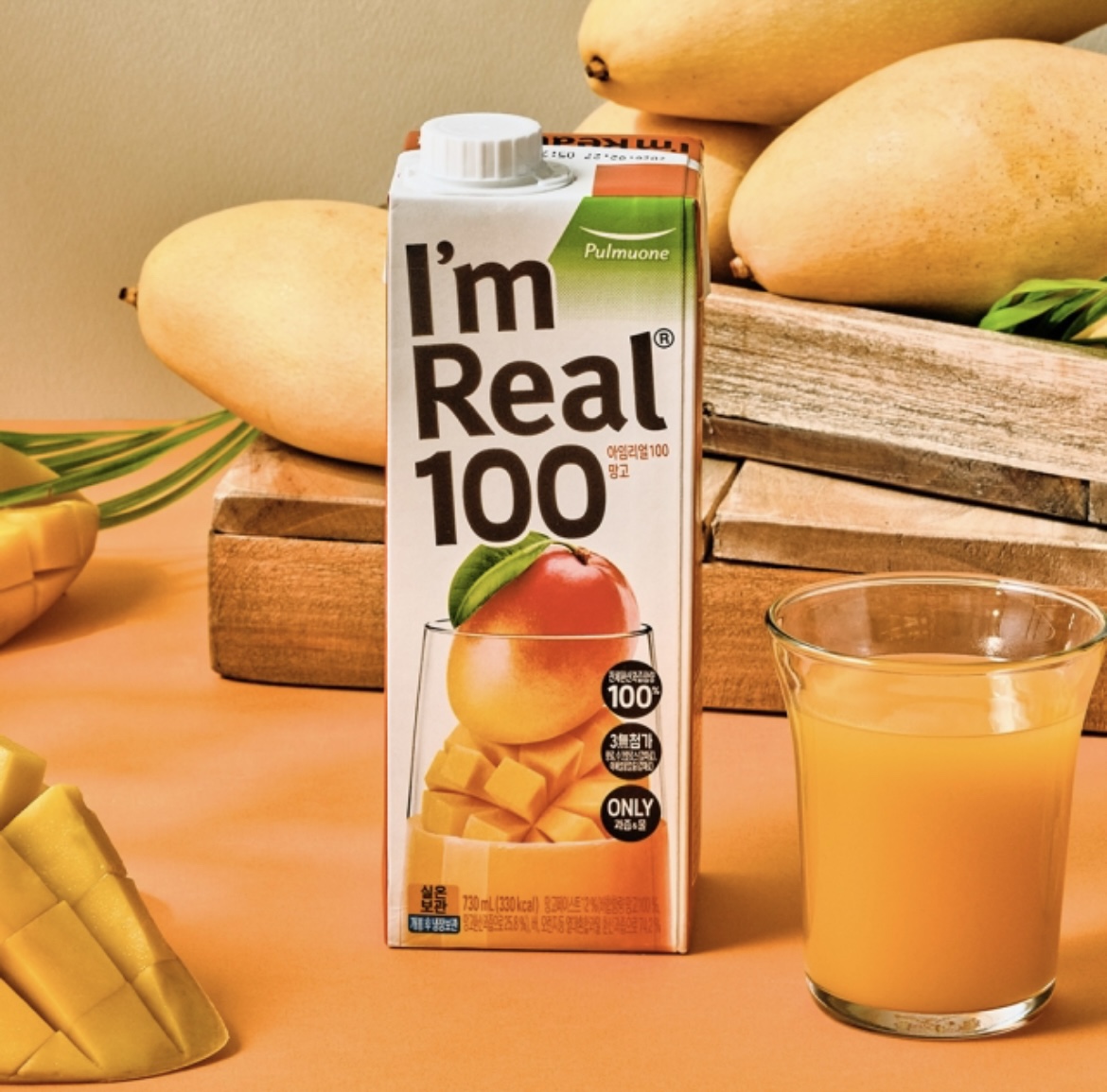 아임리얼 100 망고 730ml 전체환산과즙함량 100% 망고주스