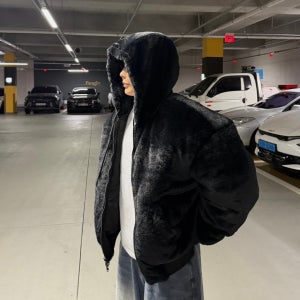 웜 리버시블 항공 후드 패딩 크롭 패딩 2color