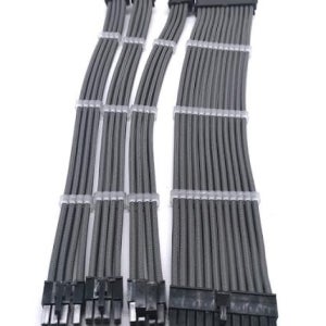 조이쿨 컴퓨터 PCEX 전원 연장 슬리빙 케이블 4종 세트 VGA M/B 24핀 그레이