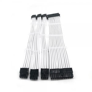 조이쿨 컴퓨터 PCEX 전원 연장 슬리빙 케이블 4종 세트 VGA M/B 24핀 화이트