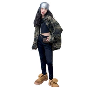 초등 고학년 자켓 여아 키즈 주니어 봄 가을 카모 아우터