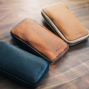 liebe 앤드리베 펜파우치 펜케이스 만년필 3구 페블누메 가죽