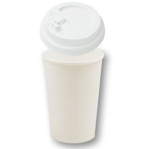390ml 13온스 종이컵 흰색 개폐 뚜껑 카페용품 세트 1000개입 (HKP)